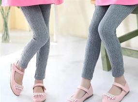 img 1 attached to Stylish and Cozy Cotton Stretch Cable Knit Leggings for Girls - BOGIWELL Autumn Winter Collection