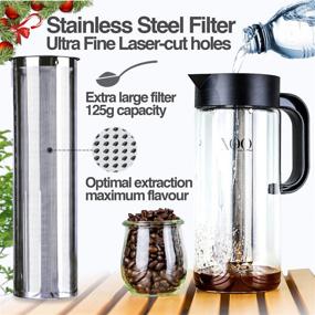 Cold Brew Coffee Maker, Glass Iced Coffee Maker & Iced Tea Maker, Glass  Carafe, Coffee Carafe, Removable Stainless Steel Filter, cold brew maker,  infuser pitcher 1.5L 