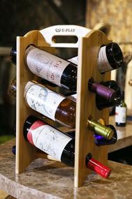 img 1 attached to Bamboo Wine Rack Countertop: A Perfect 6-Bottle Wine Holder for BYOB Restaurants, Wine Tasting, and Parties