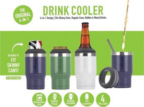 img 3 attached to 🥶 Reduce Can Cooler: 4-in-1 Stainless Steel Holder for 12 oz Slim & Regular Cans, Bottles & Mixed Drinks – Keeps Beverages Cold for 4 Hours – Glacier, Opaque Gloss