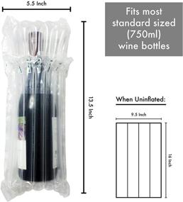 img 1 attached to 🍾 Wine Bottle Protector Bags - Safeguard Bottles for Travel or Shipping with Inflatable Air Column Cushioning Sleeves (15 Pack) + Free Pump