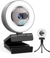 🎥 advanced 2021 casecube fhd 1080p webcam: crystal-clear video, built-in microphone, and ring light, perfect for streaming, zoom, and skype logo