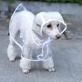 img 4 attached to 🐶 S-Lifeeling Transparent Waterproof Outdoor Dog Raincoat - Fashion Puppy Pet Hooded Jacket Poncho for Small and Medium Dogs