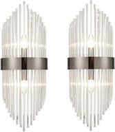 🔆 stylish mid-century glass rod wall sconces - set of 2 for bedroom, bathroom, living room логотип