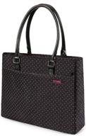 👜 dtbg laptop tote bag: stylish 15.6 inch shoulder bag for women - black+pink dot design logo