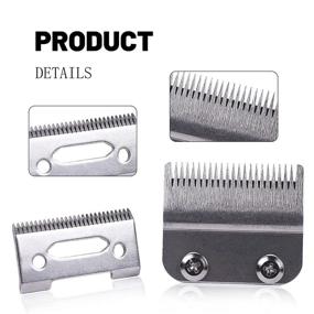 img 2 attached to ✂️ High-Quality Carbon Steel Clippers Blades for Wahl Trimmers - 2 Pack (Taper Silver)