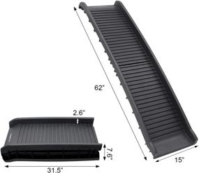 img 3 attached to 🐾 Ruedamann 62" L × 15" W Foldable Pet Ramp - Lightweight & Portable for Cars, Trucks, and SUVs - Holds up to 150 lbs