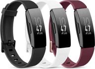 📿 3-набор силиконовых браслетов для fitbit inspire hr, inspire 2, inspire & ace 2 - женские и мужские ремешки на запястье (маленький и большой) логотип