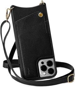 img 4 attached to 📱 KIQUE Crossbody Phone Case Wallet - iPhone 11 11 Pro 11 Pro Max XR 12/12 Pro 12 Pro Max (Black, iPhone 12/12 Pro)