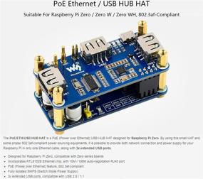 img 3 attached to Power Over Ethernet (PoE) Ethernet/USB HUB HAT For Raspberry Pi Zero/Zero W/Zero WH