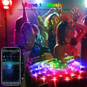 img 2 attached to 🌈 GUSODOR 50 Feet LED Strip Lights: Smart Music Sync Rope Lights with Remote & App Control for Color Changing, Flexible DIY Light Strips Ideal for Bedroom, Party, Home - Tape LED Light