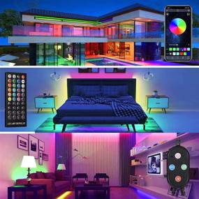 img 3 attached to 🌈 GUSODOR 50 Feet LED Strip Lights: Smart Music Sync Rope Lights with Remote & App Control for Color Changing, Flexible DIY Light Strips Ideal for Bedroom, Party, Home - Tape LED Light