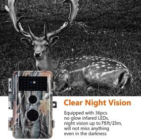 img 2 attached to 📷 High-Quality 2021 Upgrade: 2-Pack Night Vision Game Trail Cameras with 24MP 1296P Video, No Glow, IP66 Waterproof, and Motion Activation
