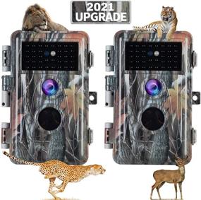 img 4 attached to 📷 High-Quality 2021 Upgrade: 2-Pack Night Vision Game Trail Cameras with 24MP 1296P Video, No Glow, IP66 Waterproof, and Motion Activation