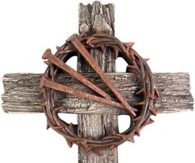 img 3 attached to ⛪ Religious Cross with Thorn Crown and Nails: 13 1/2 Inch Symbol of Faith for Devoted Believers