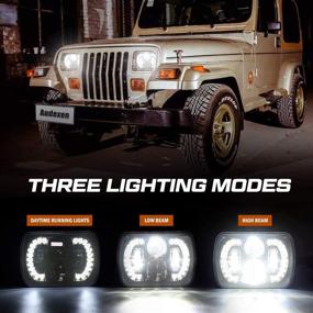img 3 attached to Улучшенные фары LED 120W 5x7 7x6 для Jeep Wrangler YJ Cherokee XJ - уникальный дизайн "Алмаз", DRL, соответствующий стандартам DOT, 2 шт.