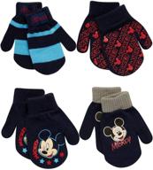 🧤 disney boys 4 pack mitten or glove: mickey mouse & cars lightning mcqueen - ideal for toddler & little boys logo