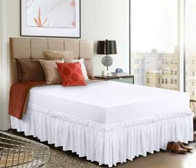 img 3 attached to 🛏️ SoftoDream Around Bed Skirt: Easy On, Easy Off, Silky Soft, Polyester/Microfiber, White Queen/14" Drop Length