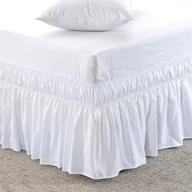 🛏️ softodream around bed skirt: easy on, easy off, silky soft, polyester/microfiber, white queen/14" drop length logo