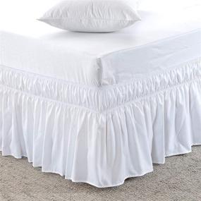 img 4 attached to 🛏️ SoftoDream Around Bed Skirt: Easy On, Easy Off, Silky Soft, Polyester/Microfiber, White Queen/14" Drop Length