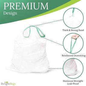 img 1 attached to 👜 Delight Bags: Eco-Friendly White Custom Fit Trash Bags for Simple human Code H, 8-9 Gallon, 30-35 Liter (200 Count)