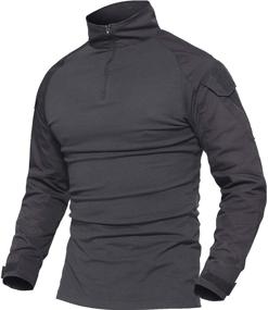 img 4 attached to 👕 MAGCOMSEN Men's Tactical Military Shirts - 1/4 Zip Long Sleeve Shirt with Multiple Pockets