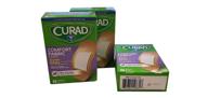 curad comfort fabric bandages 2x3 inches - convenient pack of 4 logo