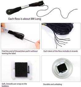 img 2 attached to 🧵 Pllieay 30 Skeins Black to White Gradient Grey Embroidery Floss - Perfect for Cross Stitch, Friendship Bracelets, 6 Floss Bobbins, 2 Needles & Threader included!