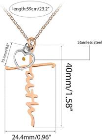 img 2 attached to Stainless Steel Christian Jewelry ZY029 - Charms Faith Cross Necklace with Real Mustard Seed Heart Pendant for Lettering