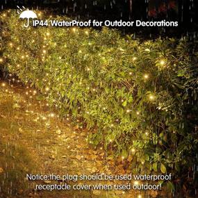 img 2 attached to Outdoor Christmas Decorations - Connectable LED Christmas Net Lights, 160LED 4ftx7ft, Fairy Mesh String Lights for Holiday Party, Wedding, Tree, Bushes Decor - Warm White