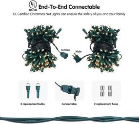 img 1 attached to Outdoor Christmas Decorations - Connectable LED Christmas Net Lights, 160LED 4ftx7ft, Fairy Mesh String Lights for Holiday Party, Wedding, Tree, Bushes Decor - Warm White