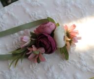 🌸 usix 2pc pack - handmade artificial peony buds corsage with satin wristband for girls - perfect for bridesmaids, weddings, parties, and proms - pink logo