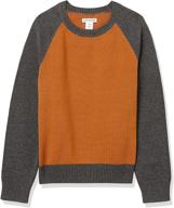 boys' pullover crewneck sweater by amazon essentials logo