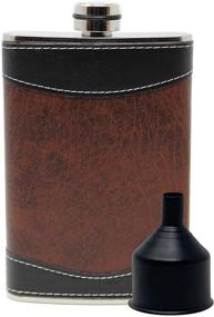 img 4 attached to 🥃 Primo Liquor Flasks: Stylish 8oz Stainless Steel Hip Flask for Men - Brown and Black