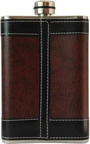 img 1 attached to 🥃 Primo Liquor Flasks: Stylish 8oz Stainless Steel Hip Flask for Men - Brown and Black