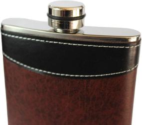 img 2 attached to 🥃 Primo Liquor Flasks: Stylish 8oz Stainless Steel Hip Flask for Men - Brown and Black