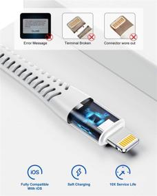 img 1 attached to 🔌 [Apple MFi Certified] 2 пакета длинного кабеля Lightning 10 футов - Кабель для быстрой передачи данных и зарядки для iPhone 12/11 Pro/XS MAX/XR/8/7/6s/6, iPad - Зарядное устройство Apple 10 футов