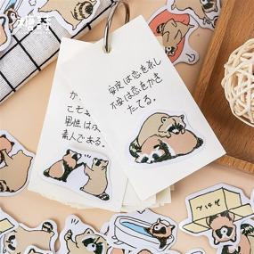 img 2 attached to 🦝 40-Piece Cute Raccoon Paper Small Diary Mini Japanese Stickers Set for Scrapbooking, Flakes Stationery – Adorable Box of Cute Raccoon-themed Stickers