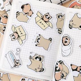 img 3 attached to 🦝 40-Piece Cute Raccoon Paper Small Diary Mini Japanese Stickers Set for Scrapbooking, Flakes Stationery – Adorable Box of Cute Raccoon-themed Stickers