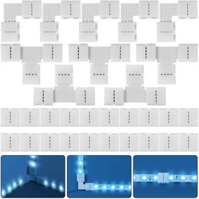 img 4 attached to 🔌 30 Pieces RGB LED Strip Connector Full Kit, 4 Pin 10mm Gapless Solderless Adapter Extension Compatible with SMD 5050 LED Strip - Includes 20 Gapless Connectors, 5 L Connectors, and 5 T Connectors