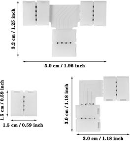 img 2 attached to 🔌 30 Pieces RGB LED Strip Connector Full Kit, 4 Pin 10mm Gapless Solderless Adapter Extension Compatible with SMD 5050 LED Strip - Includes 20 Gapless Connectors, 5 L Connectors, and 5 T Connectors