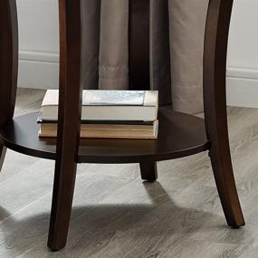 img 1 attached to 🔘 Contemporary Round End Table with Shelf - Roundhill Furniture Perth, Espresso