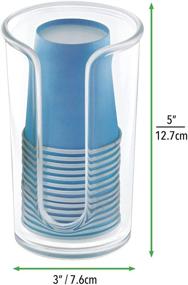 img 1 attached to Convenient mDesign Paper Cup Dispenser for Bathroom Vanity Countertops - Compact and Modern Storage Holder (Includes Cups) - Clear