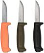 improved morakniv basic 511 fixed blade knife with molded polymer sheath in black, green, and orange combo logo