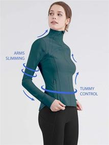 img 3 attached to Lock and Love Women's Full Zip-up Yoga Workout Running Track Jacket: Stay Comfy with Thumb Holes!