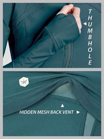 img 1 attached to Lock and Love Women's Full Zip-up Yoga Workout Running Track Jacket: Stay Comfy with Thumb Holes!