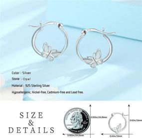 img 2 attached to Hypoallergenic Butterfly Earrings Sterling Sensitive