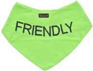 dexil green dog bandana: high-quality, personalized embroidered message neck scarf - a stylish accessory to proactively prevent accidents by alerting others about your dog логотип