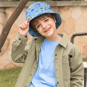 img 3 attached to 👒 ACCSSA Sun Hats for Toddler Kids: Cotton Bucket Hats for Sun Protection UPF 50+, Wide Brim, Chin Strap Beach Hat for Boys and Girls