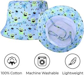 img 1 attached to 👒 ACCSSA Sun Hats for Toddler Kids: Cotton Bucket Hats for Sun Protection UPF 50+, Wide Brim, Chin Strap Beach Hat for Boys and Girls